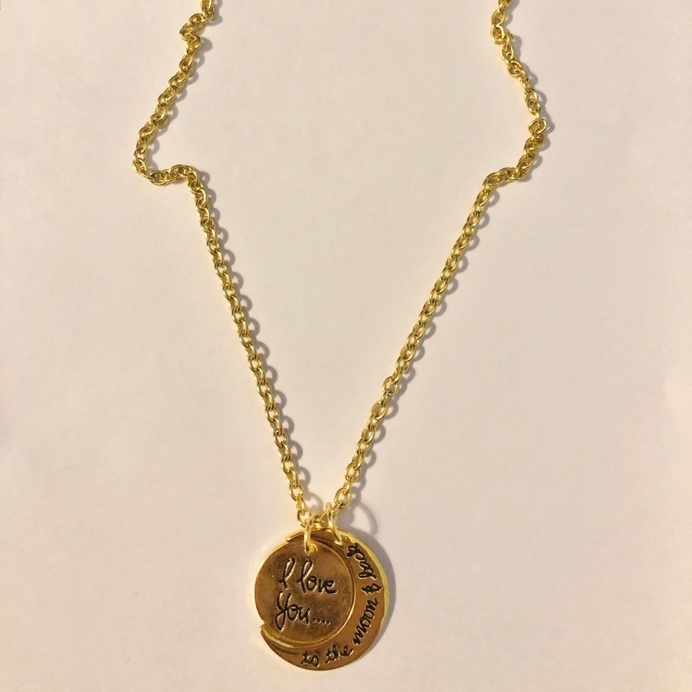 Gold-Plated Moon Pendant Necklace